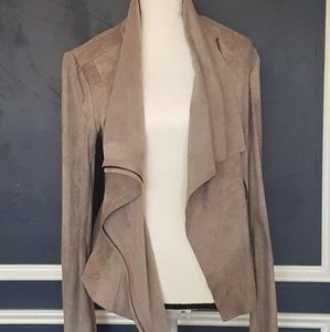 Grey Faux suede BNCI Drape jacket